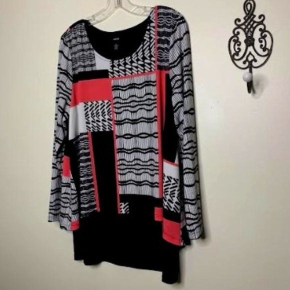 Alfani Color Block Layered Split Back Tunic Sz XL - Picture 10 of 10